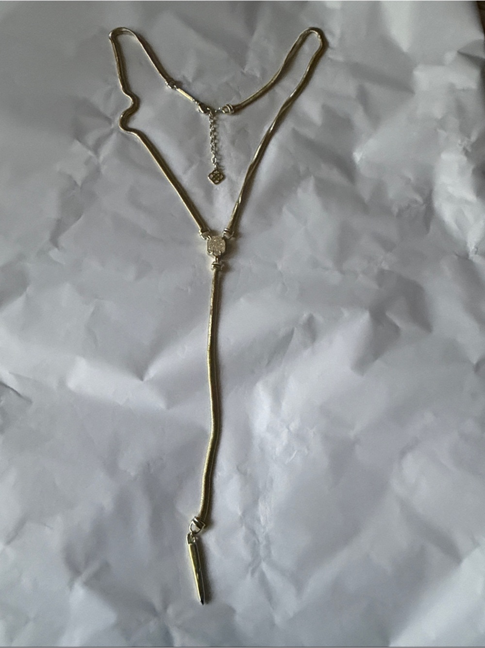 Vintage Kendra Scott Gold Starla Y-Drop Lariat Necklace